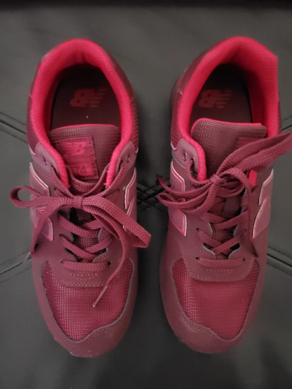 New Balance Kids Burgundy Lace-Up Sneakers